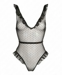 Atelier Amour Plumetis Chéri V Neck Thong Bodysuit