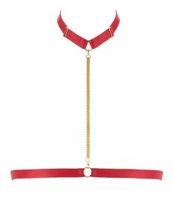 Maison Close Cupless & 1/4 Cup Bras Tapage Nocturne Red Harness