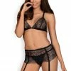 Obsessive Chiccanta Bra, Thong & Garter Belt