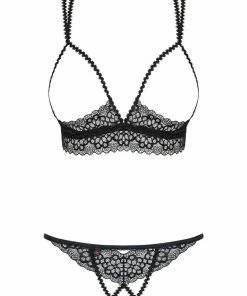 Obsessive Liferia Cupless Bra & Crotchless Thong Other Lingerie