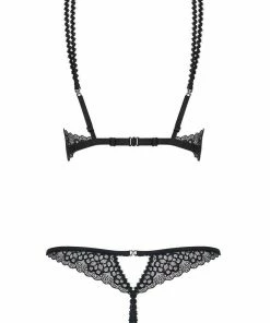 Obsessive Liferia Cupless Bra & Crotchless Thong Other Lingerie