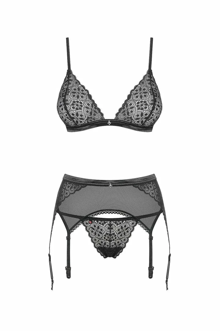 Obsessive Shibu Bra, Thong & Garter Belt Underwired Bras 2 Obsessive Shibu Bra, Thong & Garter Belt Underwired Bras