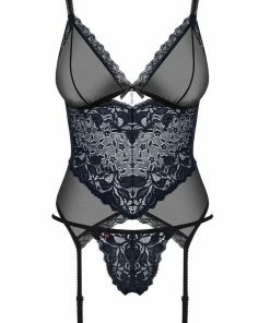 Obsessive Other Lingerie 866 Corset & Thong (Size L/XL: UK 12/14)