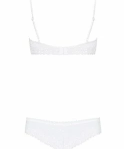 Obsessive Alabastra Half Bra & Crotchless Thong Underwired Bras