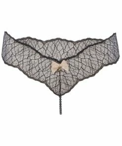 Bracli Sydney Dark Single Pearl Thong Black Knickers