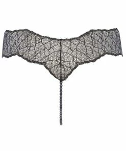 Bracli Sydney Dark Single Pearl Thong Black Knickers