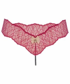 Bracli Sydney Dark Single Pearl Thong Red Knickers