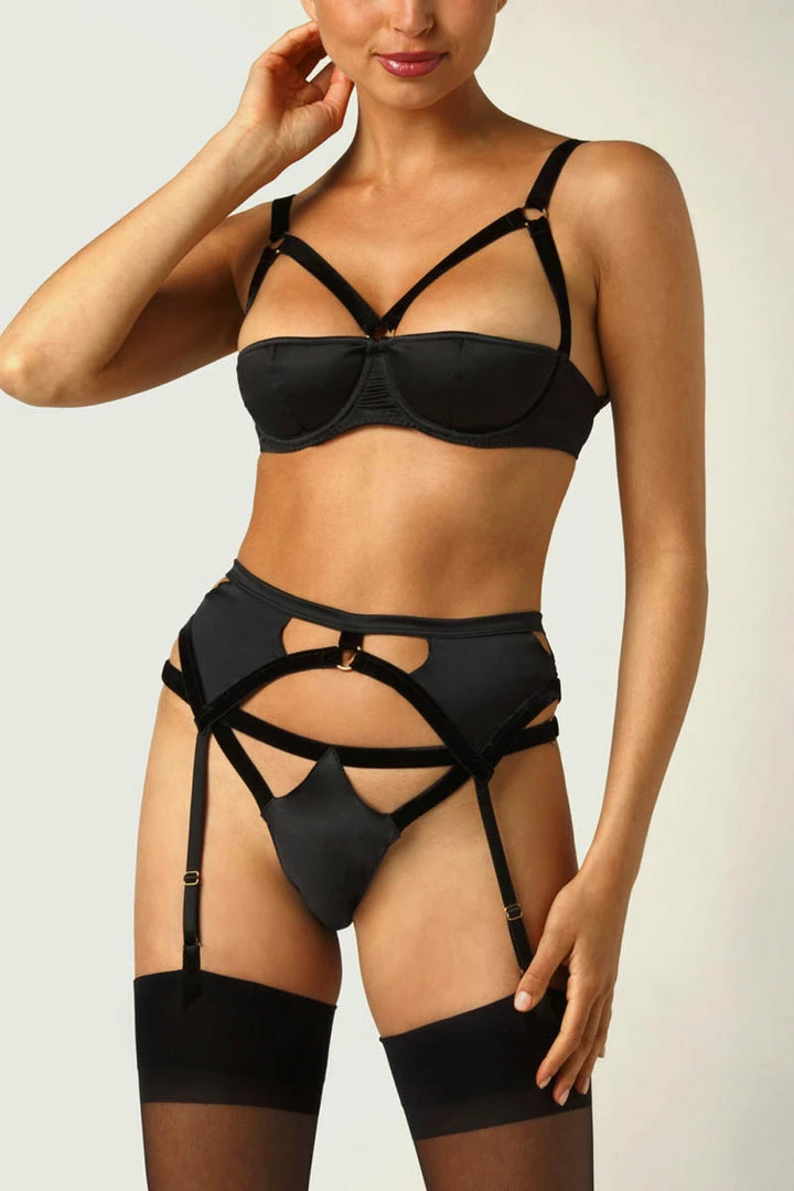 Coco De Mer Persephone Suspender Belt (Size M/L: UK 12-14) 1 Coco De Mer Persephone Suspender Belt (Size M/L: UK 12-14)
