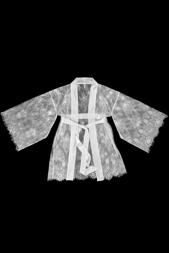 E.L.F Zhou Other Lingerie Chantilly Vanille Lace Kimono 2 E.L.F Zhou Other Lingerie Chantilly Vanille Lace Kimono