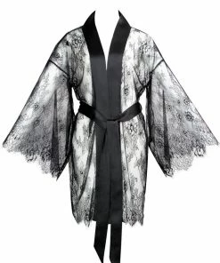 E.L.F Zhou Other Lingerie Meteorite Floral Lace & Silk Kimono (Size M/L: UK 10-12)