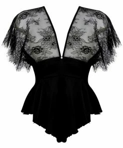 E.L.F Zhou Obsidian Silk & Lace Teddy (Size L: UK 12)
