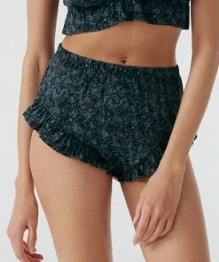 Else Botanist Silk Ruffled Shorts