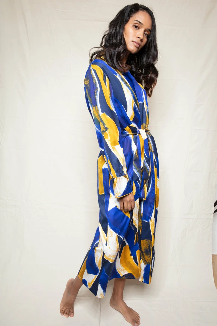 Fable & Eve Other Lingerie Chelsea Abstract Print Long Dressing Gown (Size UK 14) 4 Fable & Eve Other Lingerie Chelsea Abstract Print Long Dressing Gown (Size UK 14)