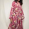 Fable & Eve Other Lingerie Marylebone Stripe Floral Print Long Dressing Gown