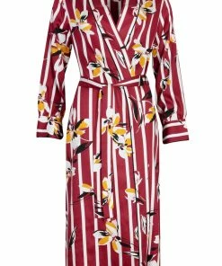 Fable & Eve Other Lingerie Marylebone Stripe Floral Print Long Dressing Gown