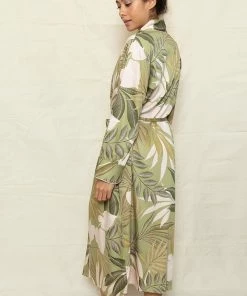 Fable & Eve Richmond Leaf Print Long Dressing Gown Other Lingerie