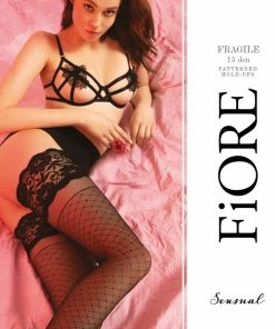 FiORE Fragile Patterned Lace Top Hold Ups Other Lingerie