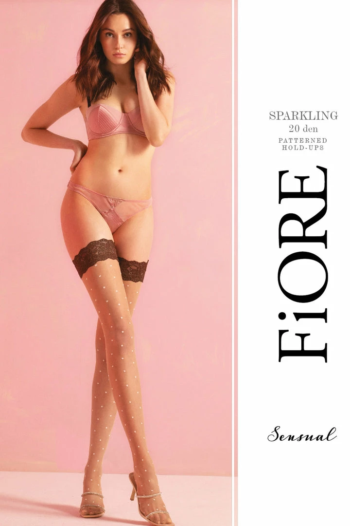 FiORE Sparkling Polka Dot Lace Top Hold Ups 2 FiORE Sparkling Polka Dot Lace Top Hold Ups
