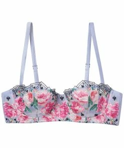 Fleur Du Mal Card Embroidery Balconette Bra