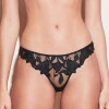 Fleur Du Mal Lily Embroidery Thong Knickers