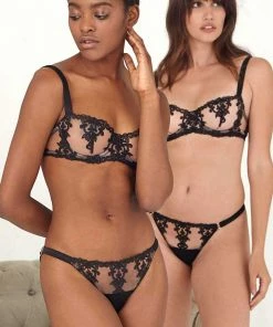 Fleur Of England Onyx Thong Knickers