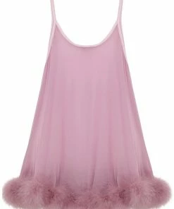 Gilda & Pearl Diana Silk & Marabou Babydoll