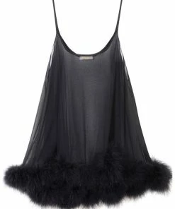 Gilda & Pearl Diana Silk & Marabou Babydoll