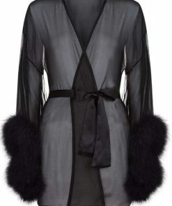 Gilda & Pearl Diana Silk & Marabou Kimono Other Lingerie