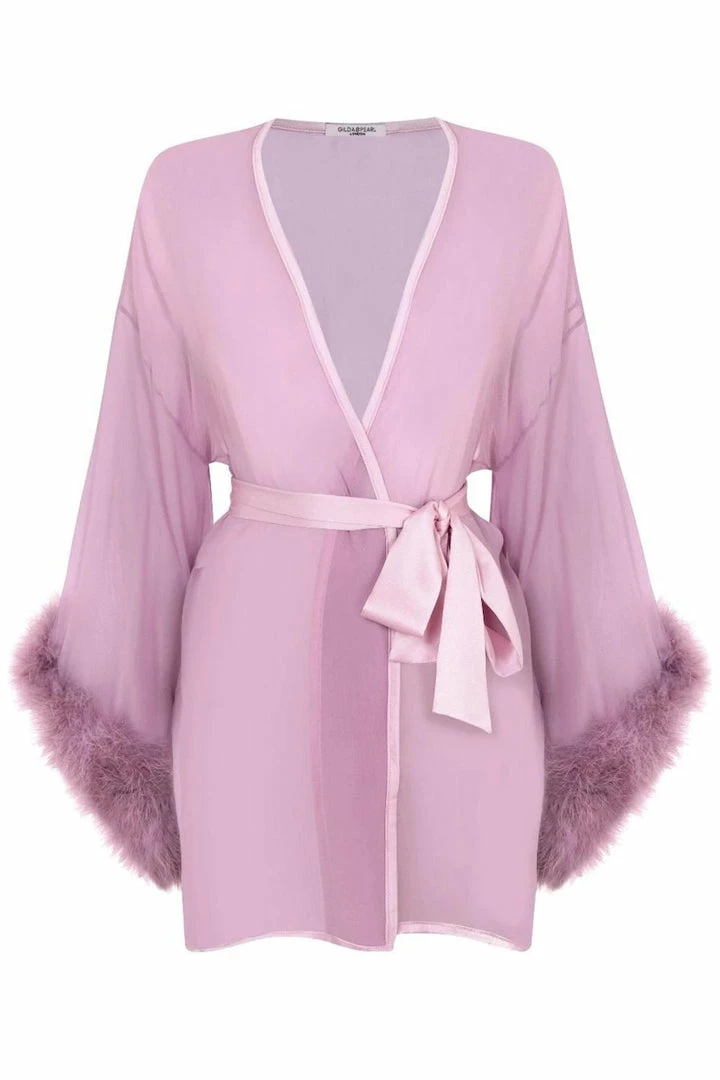 Gilda & Pearl Diana Silk & Marabou Kimono 2 Gilda & Pearl Diana Silk & Marabou Kimono