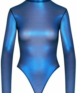 Maison Close Other Lingerie Blue Angel Long Sleeve Thong Bodysuit