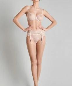 Maison Close Pink Seam Cut & Curled Stockings