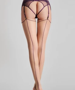 Maison Close Purple Seam Cut & Curled Stockings