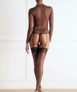 Maison Close Other Lingerie Neon Orange Seam Nylon Stockings