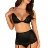 Obsessive Blanita Bra, Thong & Suspender