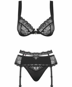 Obsessive Heartina Bra, Thong & Suspender Underwired Bras