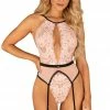Obsessive Other Lingerie Lilines Thong Bodysuit With Suspenders