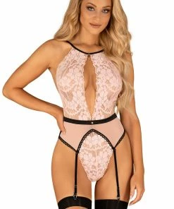 Obsessive Other Lingerie Lilines Thong Bodysuit With Suspenders