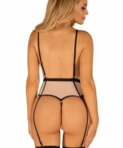 Obsessive Other Lingerie Lilines Thong Bodysuit With Suspenders