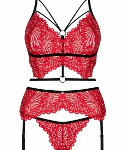 Obsessive Mettia Bra, Brief & Suspender