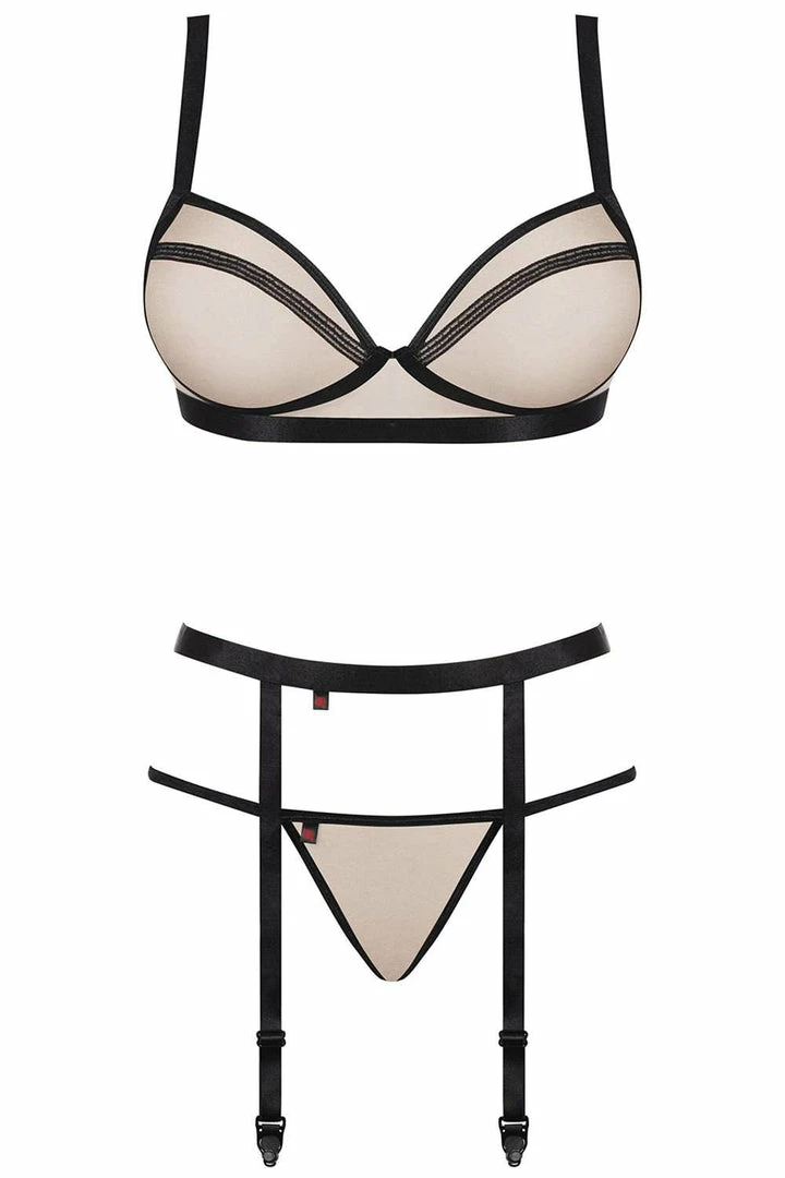 Obsessive Nudelia Bra, Thong & Garter Belt 2 Obsessive Nudelia Bra, Thong & Garter Belt