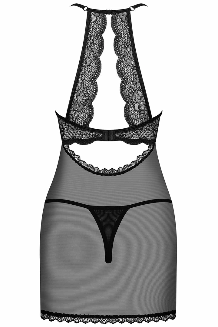 Obsessive Pearlove Cupless Chemise & Thong 5 Obsessive Pearlove Cupless Chemise & Thong