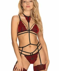 Obsessive Wireless Bras Sugestina Bra, Brief & Suspender Harness