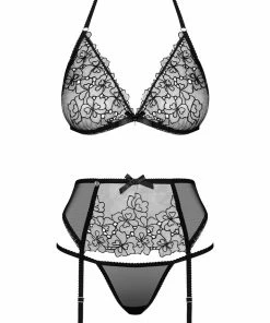 Obsessive Uniquella Bra, Thong & Garter Belt