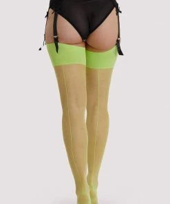 Playful Promises Other Lingerie Back Seamed Stockings Lime
