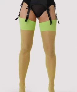 Playful Promises Other Lingerie Back Seamed Stockings Lime