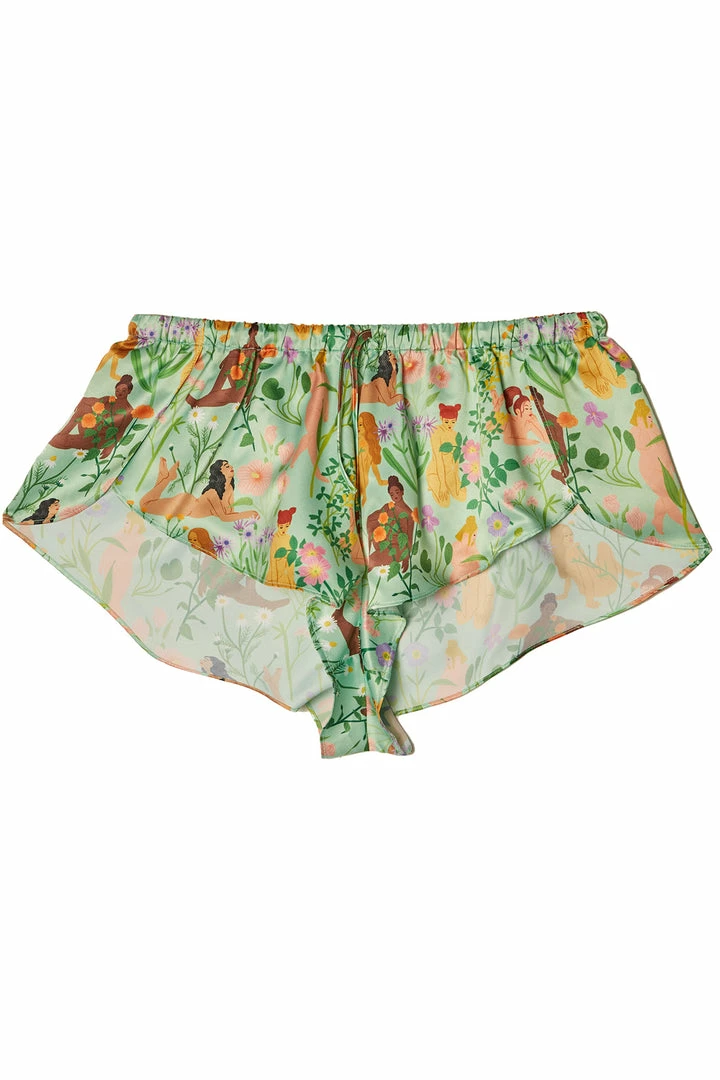Playful Promises Bodil Jane Nudes & Flowers Satin Pyjama Shorts 2 Playful Promises Bodil Jane Nudes & Flowers Satin Pyjama Shorts