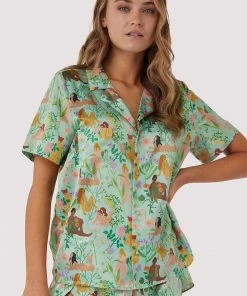 Playful Promises Other Lingerie Bodil Jane Nudes & Flowers Short Pyjama Shirt