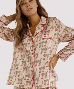 Playful Promises Bouffants Cheetah Long Pyjama Shirt Other Lingerie