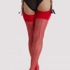 Playful Promises Back Seamed Stockings Red Other Lingerie