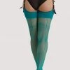 Playful Promises Other Lingerie Back Seamed Stockings Quetzal Green
